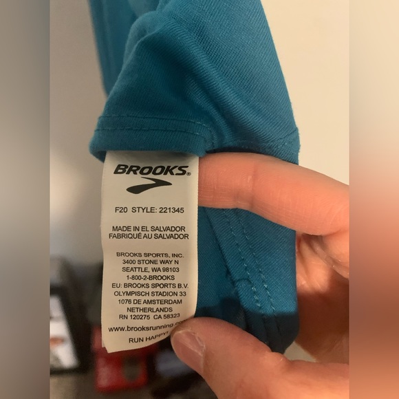 Brooks Teal Distance Running Tank Small - Picture 7 of 8